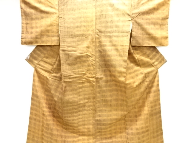 アンティーク　変わり横段模様織出し手織り紬着物